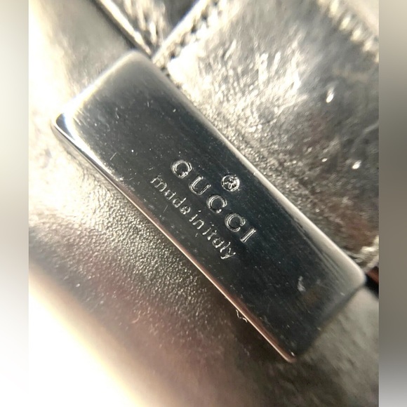 GUCCI VINTAGE GG LOGO PLATE LEATHER WALLET MEN BIFOLD BLACK - Picture 4 of 15